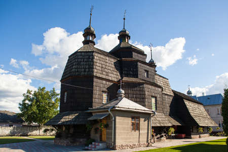 The wooden three-branched church of the Ascension 1717, Chortkiv, Ternopil region, Ukraine