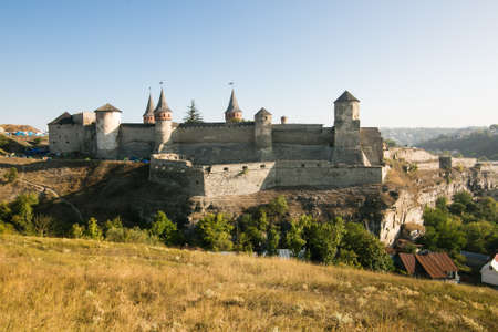 Summer view to castle in Kamianets-Podilskyi, Ukraineのeditorial素材