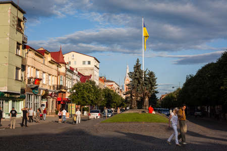 Mukacheve - Ukraine, JULY 26, 2009: Center of the city Mukacheve, Transcarpathians regionのeditorial素材
