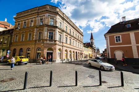 Sibiu - Romania, July 18, 2017: People on the center of the city
