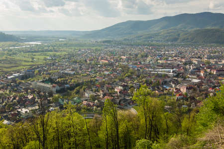 City of Khust in the sunny day, Uraineの写真素材