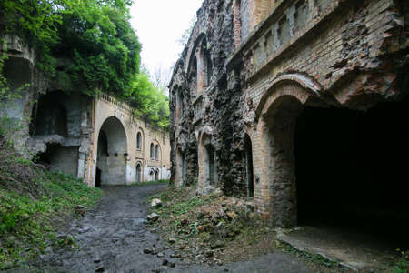 Ruins of Tarakanivskiy Fort (Fort Dubno, Dubno New Castle) - fortification, architectural monument of 19th centuryの写真素材
