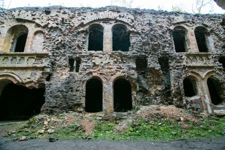 Ruins of Tarakanivskiy Fort (Fort Dubno, Dubno New Castle) - fortification, architectural monument of 19th centuryの写真素材