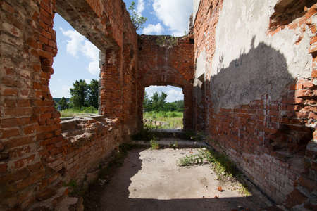 Ruins of an ancient castle Tereshchenko Grod in Zhitomir, Ukraine. Palace of 19th centuryの写真素材