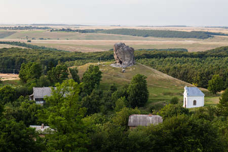 Devil's rock in Pidkamin, Lviv region, West Ukraine (summer landscape)の写真素材