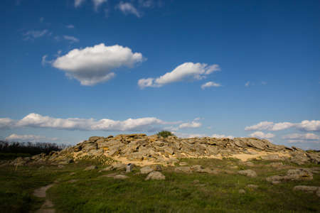 Stone range Kamyana Mohyla in Ukraineの写真素材
