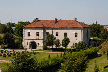 Zolochiv, Ukraine - July 23 2009: Beautiful Palace castle and ornamental garden in Lviv region in...