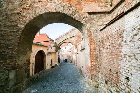 Sibiu, Romania - JULY 18 2017: Center of the old city Sibiu in Romania. Transylvaniaのeditorial素材