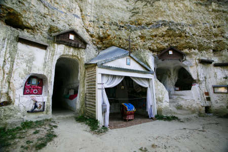 Rock-cave monastery of Bakota, Khmelnytskyi region, Ukraineの写真素材
