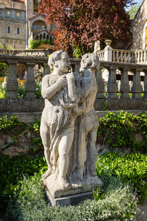 SZEKESFEHERVAR, HUNGARY - April 25, 2018: sculpture in castle park Bory Var in Szekesfehervar, Hungaryのeditorial素材