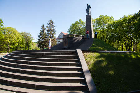 KANIV - UKRAINE, MAY 02 2010: Monument to Taras Shevchenko in Kaniv, Ukraineのeditorial素材