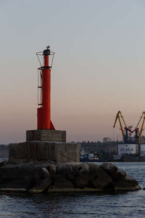 Beacon near port in the Azov Sea, Berdiansk ,Ukraine