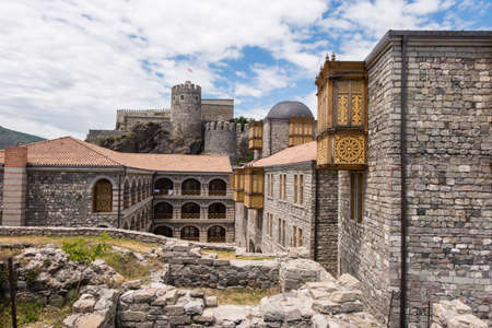 AKHALTSIKHE, GEORGIA - JUNE 19 2018: Rabati medieval castle complex in Akhaltsikhe is famous georgian touristic places , Georgiaのeditorial素材