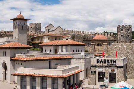 AKHALTSIKHE, GEORGIA - JUNE 19 2018: Rabati medieval castle complex in Akhaltsikhe is famous georgian touristic places , Georgiaのeditorial素材