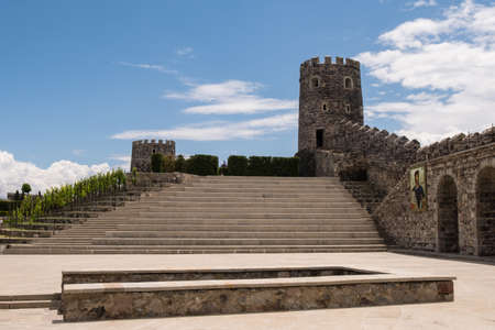 AKHALTSIKHE, GEORGIA - JUNE 19 2018: Rabati medieval castle complex in Akhaltsikhe is famous georgian touristic places , Georgiaのeditorial素材