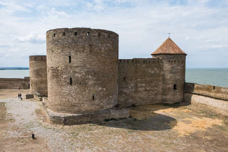 Bilhorod-Dnistrovskyi, Ukraine - July 23 2019: Beatutiful ancient fortress Akkerman which is on the bank of the Dniester estuary, in Odessa region, Ukraineのeditorial素材