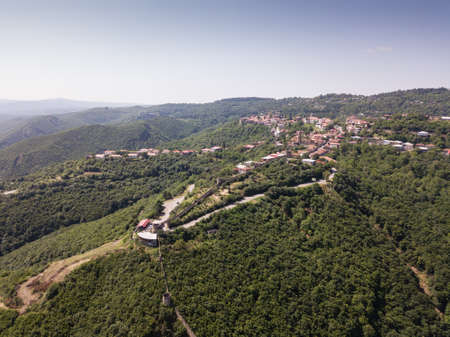 Aerial view to Sighnaghi city - georgian town Signagi in Georgia's easternmost region of Kakheti....