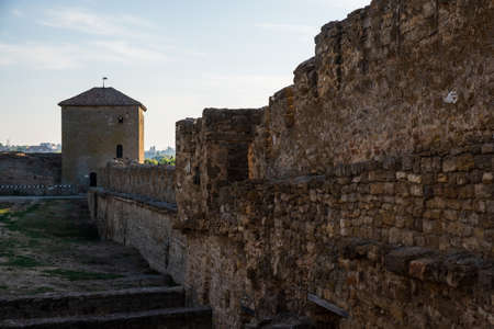 Bilhorod-Dnistrovskyi, Ukraine - AUGUST 15 2018: Beatutiful ancient fortress Akkerman which is on the bank of the Dniester estuary, in Odessa region, Ukraineのeditorial素材