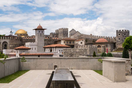 AKHALTSIKHE, GEORGIA - JUNE 19 2018: Rabati medieval castle complex in Akhaltsikhe is famous georgian touristic places , Georgiaのeditorial素材