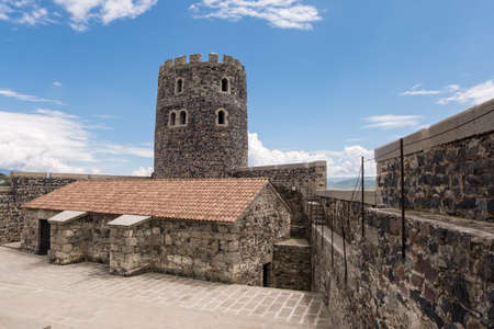 Akhaltsikhe, Georgia - June 19 2018: Rabati medieval castle complex in Akhaltsikhe is famous georgian touristic places at sunny day , Georgiaのeditorial素材
