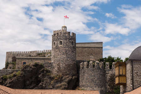 Akhaltsikhe, Georgia - June 19 2018: Rabati medieval castle complex in Akhaltsikhe is famous georgian touristic places at sunny day , Georgiaのeditorial素材