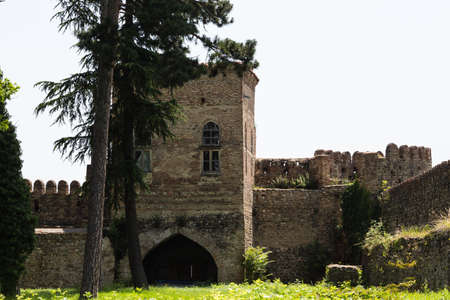 Telavi, Georgia - June 16 2018: Famous georgian landscapes Batonis-Tsikhe Fortress residence of Kakhetian kings, Telavi, Kakheti region, Georgiaのeditorial素材