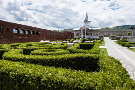 Akhaltsikhe, Georgia - June 19 2018: Rabati medieval castle complex in Akhaltsikhe is famous georgian touristic places at sunny day , Georgiaのeditorial素材
