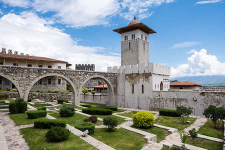 Akhaltsikhe, Georgia - June 19 2018: Rabati medieval castle complex in Akhaltsikhe is famous georgian touristic places at sunny day , Georgiaのeditorial素材