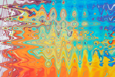 Rainbow abstract yellow-blue-orange background and psychedelic pattern. Fantasy multicolored...