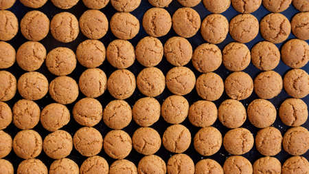 Pile of Pepernoten, typical Dutch treat for Sinterklaas in december                      