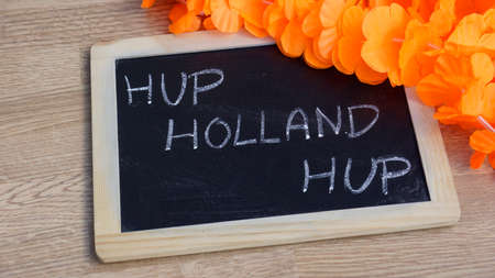 Dutch orange football supporter                          の写真素材