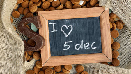 Pile of Pepernoten, typical Dutch treat for Sinterklaas on 5 decemberの写真素材