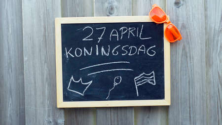 Kingsday 27th April written in Dutch for Kingsday in the Netherlandsの写真素材