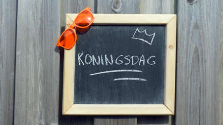 Kingsday written in Dutch for Kingsday in the Netherlandsの写真素材