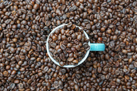 Coffee beans in a cup                        の写真素材