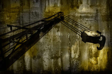 Abstract Construction Site Background with Craneの写真素材