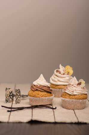 Vegan Cupcakes with different toppingsの写真素材