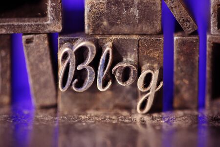 letterpress letters forming the word "Blog"の写真素材