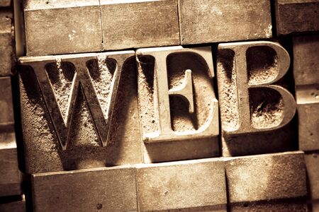 The word "WEB" composed out of printer's blocksの写真素材