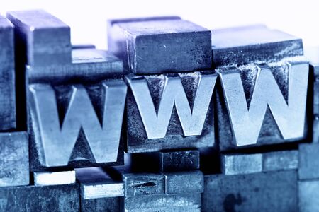 Letterpress blocks composing "WWW" (World Wide Web)の写真素材