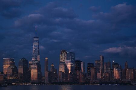 Sunset skyline image of lower manhattan