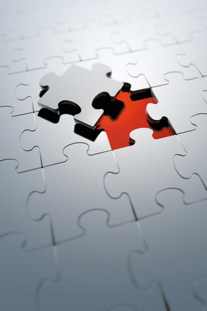 jigsaw puzzle with the missing piece.の写真素材