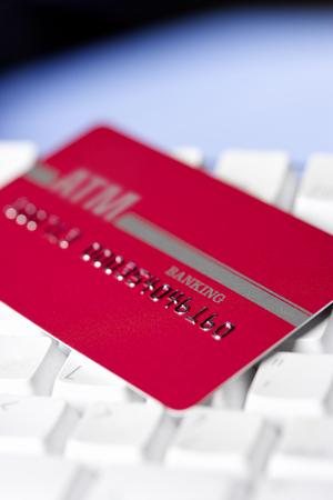 plastic card with fake account number.の写真素材