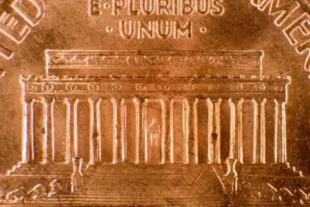 Macro shot of a pennyの写真素材