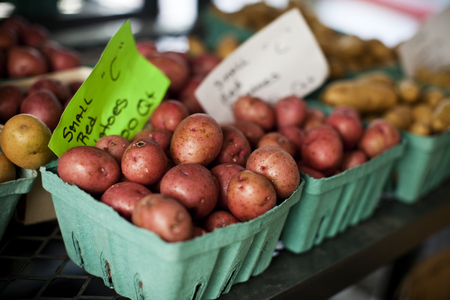 Potatoes at marketの写真素材