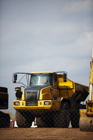 Dump truck view from the front
