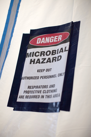 Sign in contaminated area.の写真素材