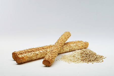 Roasted & un-roasted sesame seeds and sticks.