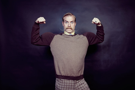 Retro styled "Strong Man"の写真素材