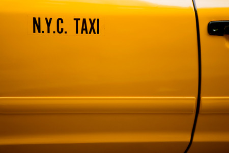 Yellow NYC cab door detailの写真素材